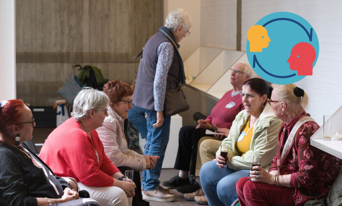 Vrijwilligers die praten